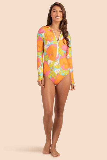 Trina Turk Half Zip Long Sleeve Paddle Suit