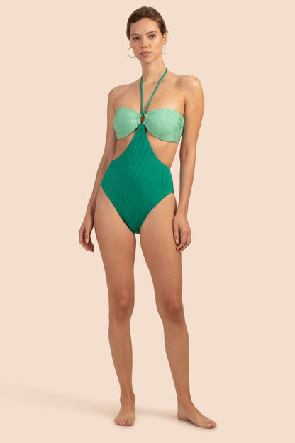 Trina Turk Olympia Rib Bandeau Maillot