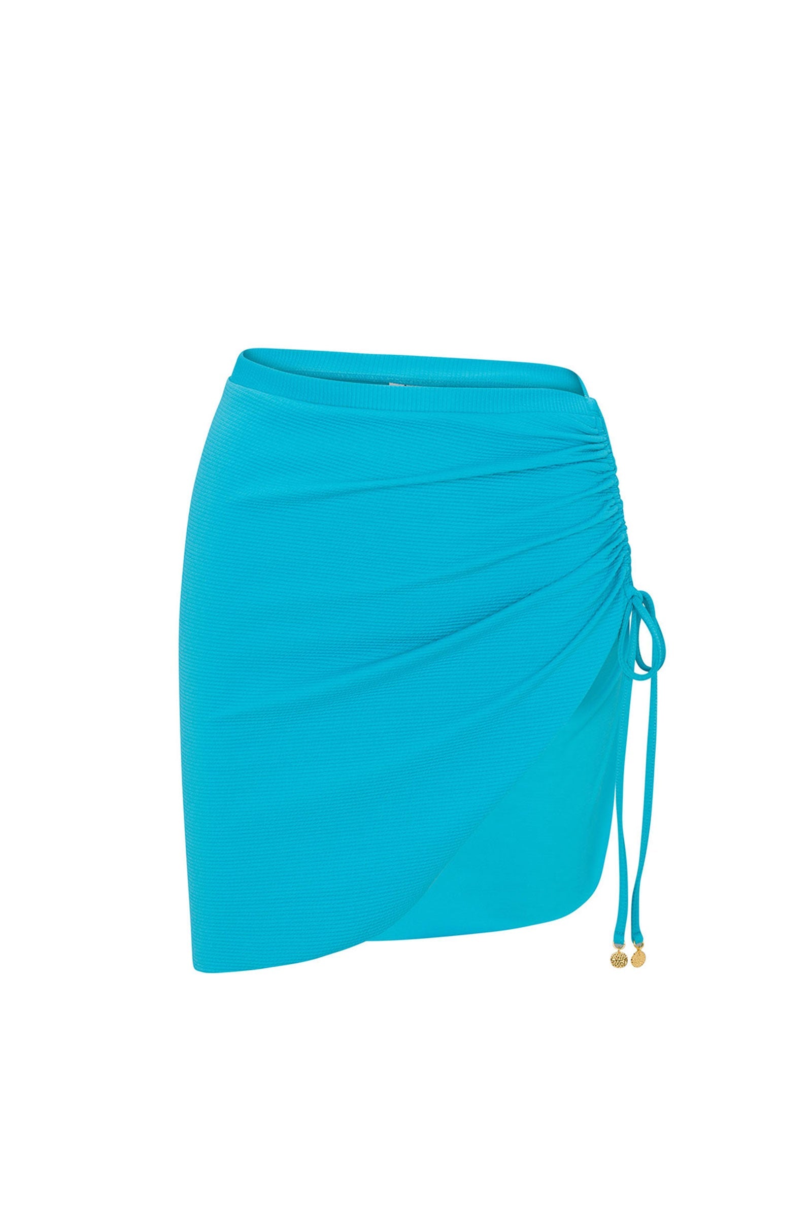 Trina Turk Women's Ripple Rib Cinched Swim Cover-Up Mini Skirt