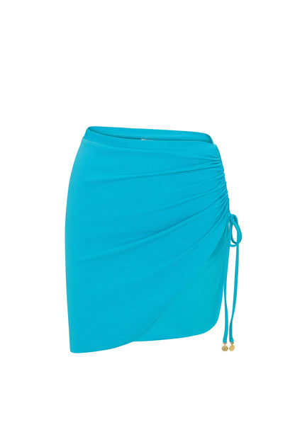 Trina Turk Women's Ripple Rib Cinched Swim Cover-Up Mini Skirt