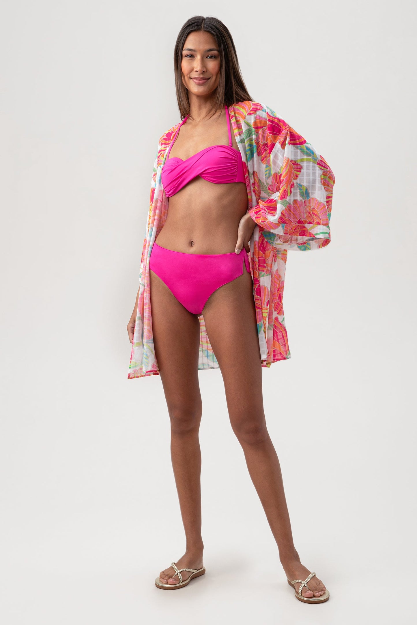 Trina Turk Women's Poppy Tie Front Swim Cover-Up Shirt