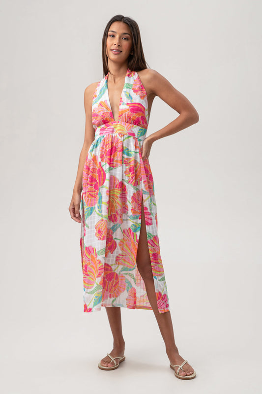 Trina Turk Women's Poppy Sleeveless Halter Midi Dress