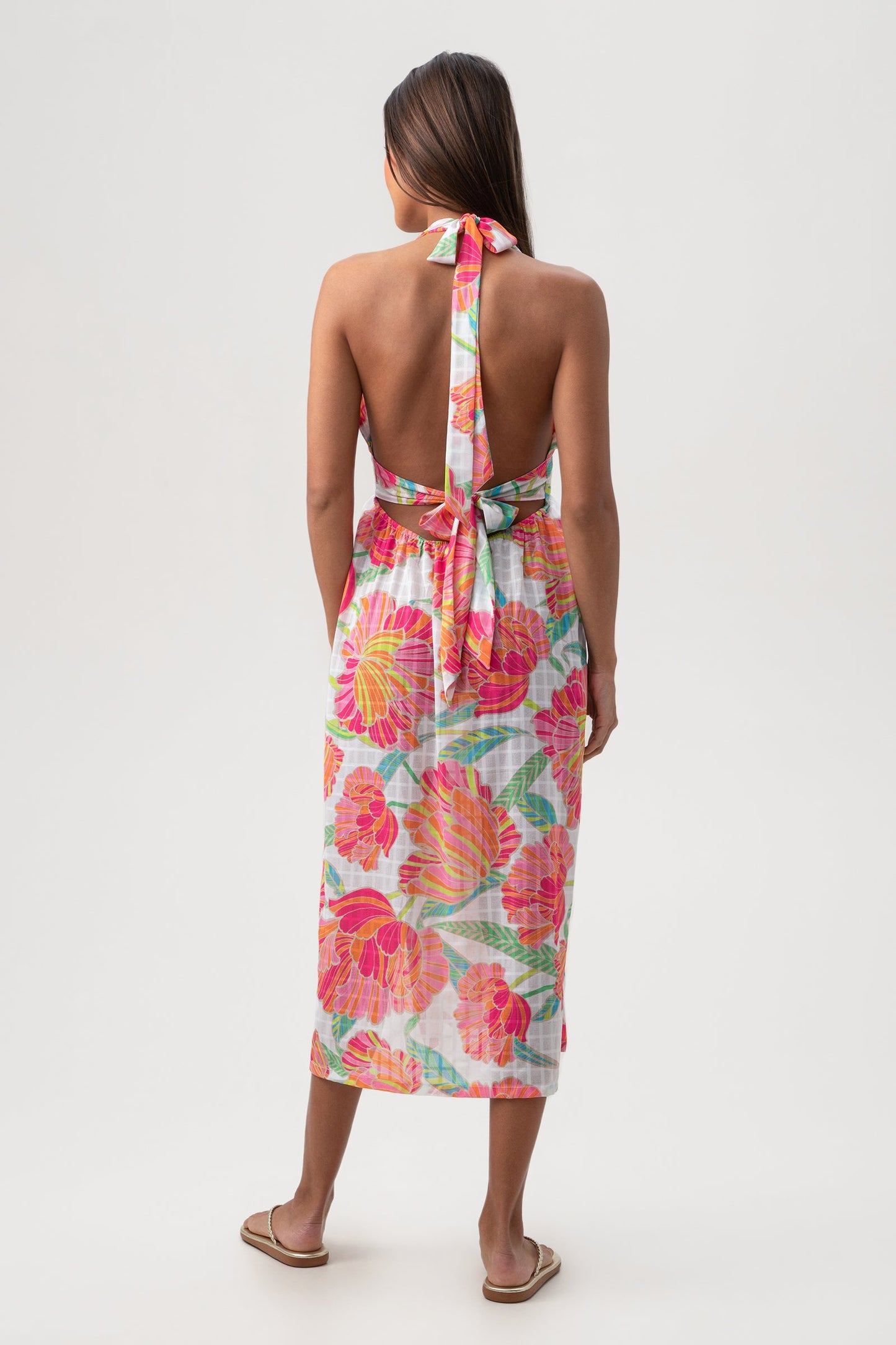 Trina Turk Women's Poppy Sleeveless Halter Midi Dress