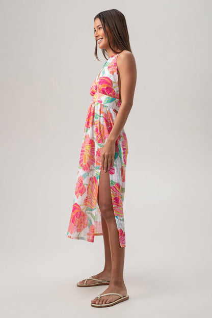 Trina Turk Women's Poppy Sleeveless Halter Midi Dress