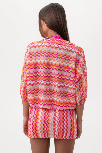 Trina Turk Women's Crochet V-Neck Short Swim Cover-Up Dress