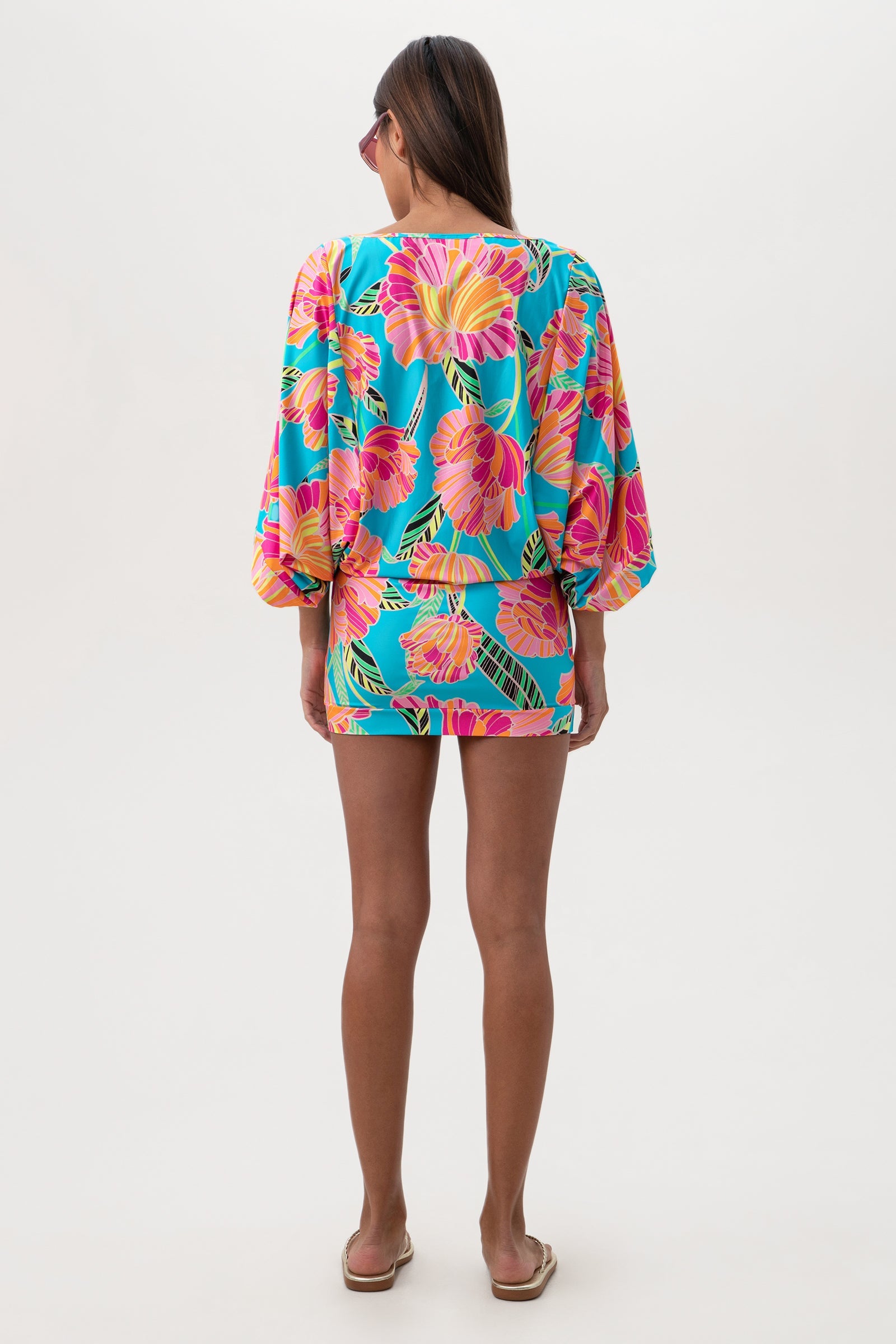Trina Turk Women's Poppy Boatneck Tunic Swim Cover-Up Dress
