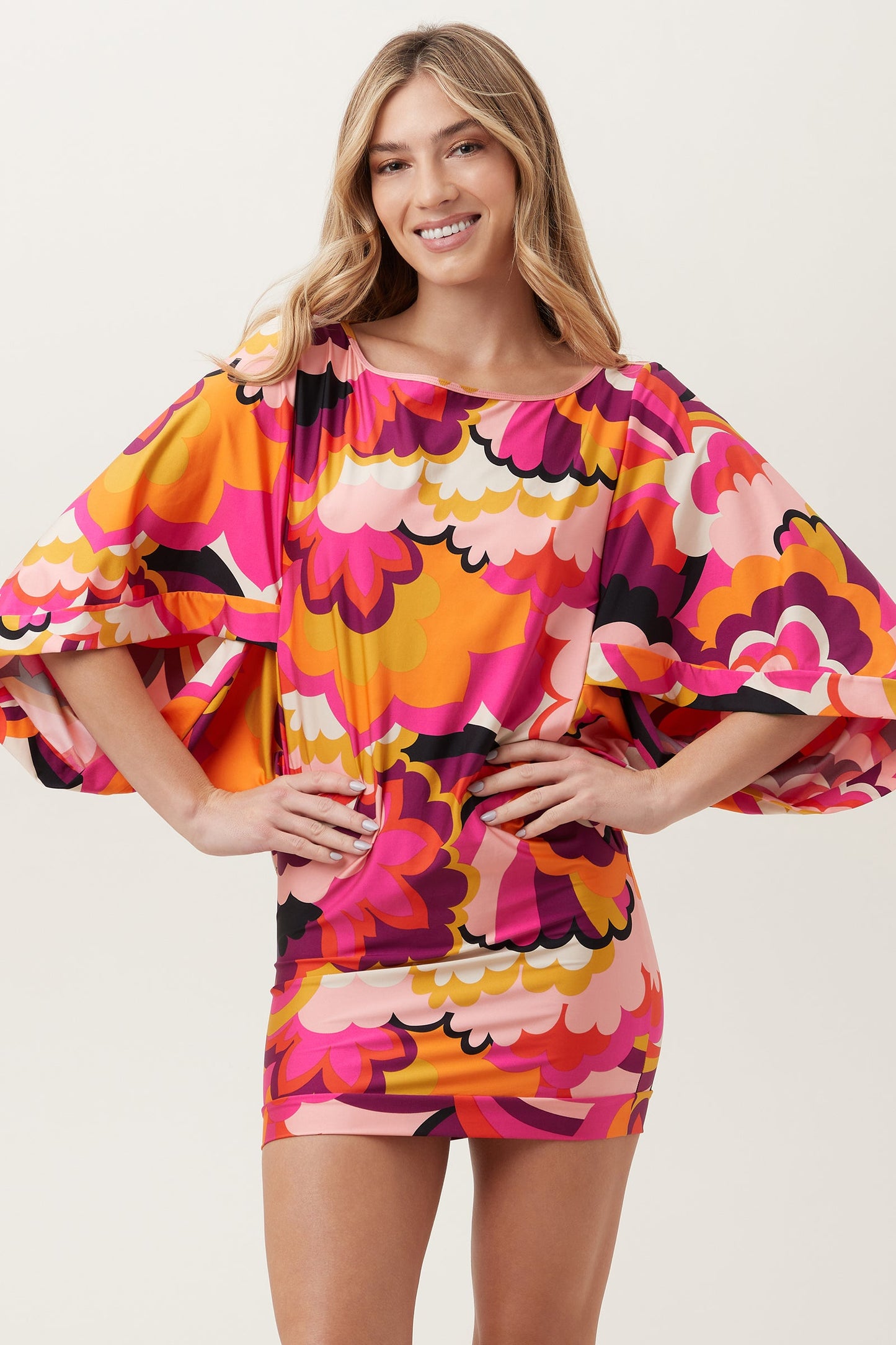 Trina Turk Women's Fan Faire Boatneck Tunic Swim Cover-Up Dress
