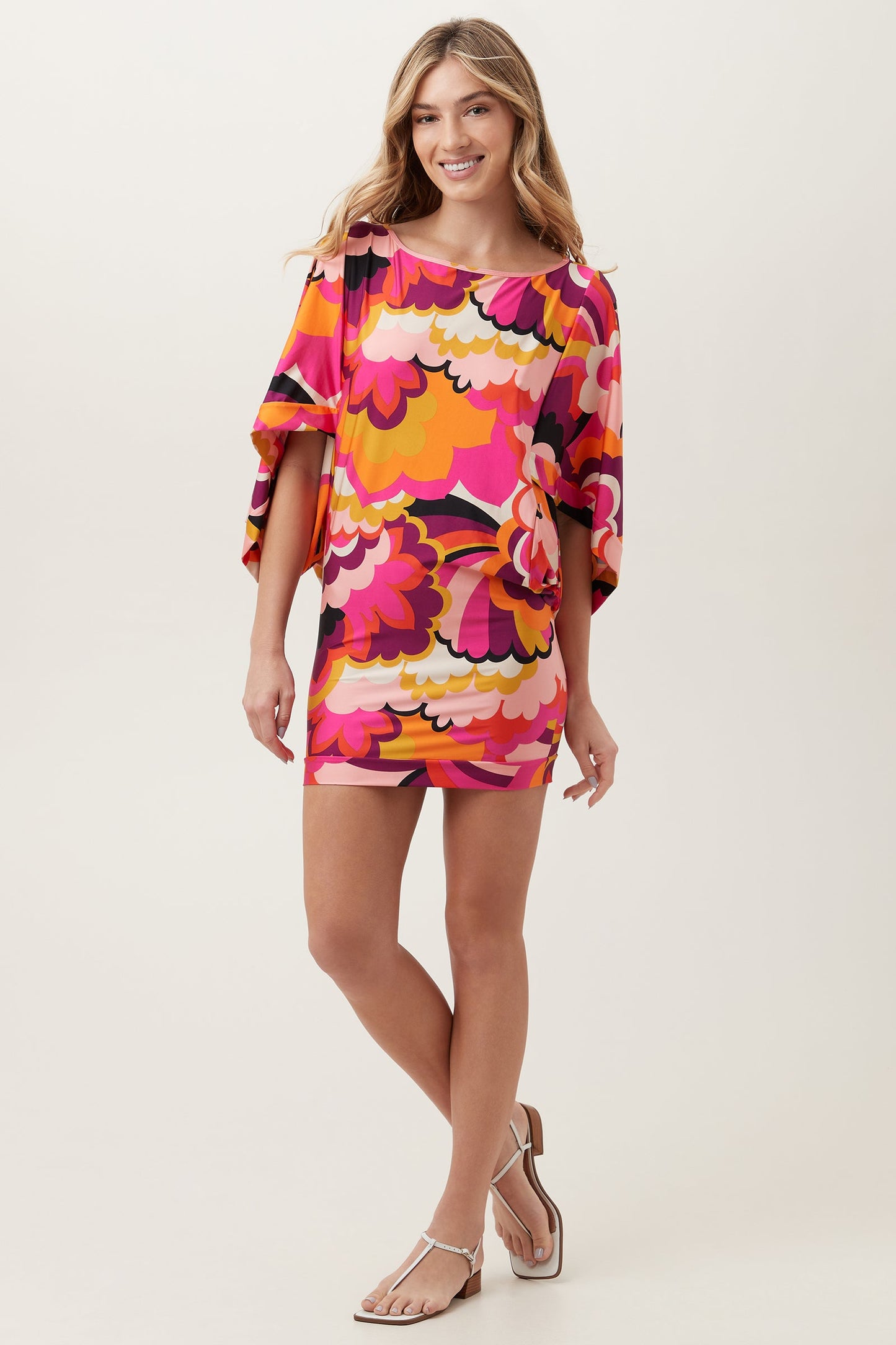 Trina Turk Women's Fan Faire Boatneck Tunic Swim Cover-Up Dress
