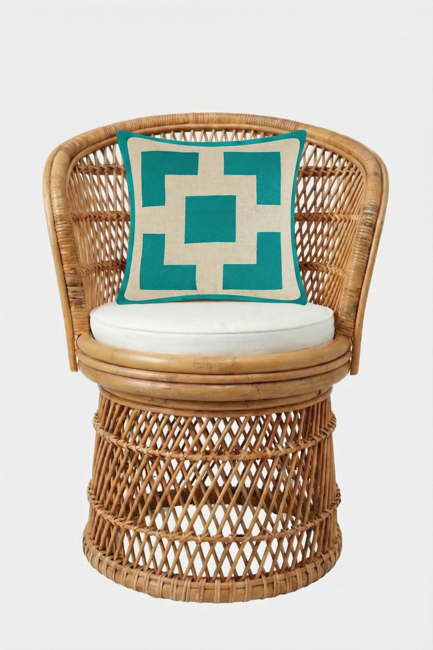 Trina Turk Palm Springs Block Embroidered Square Pillow