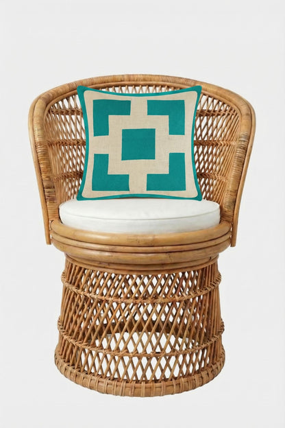 Trina Turk Palm Springs Block Embroidered Square Pillow