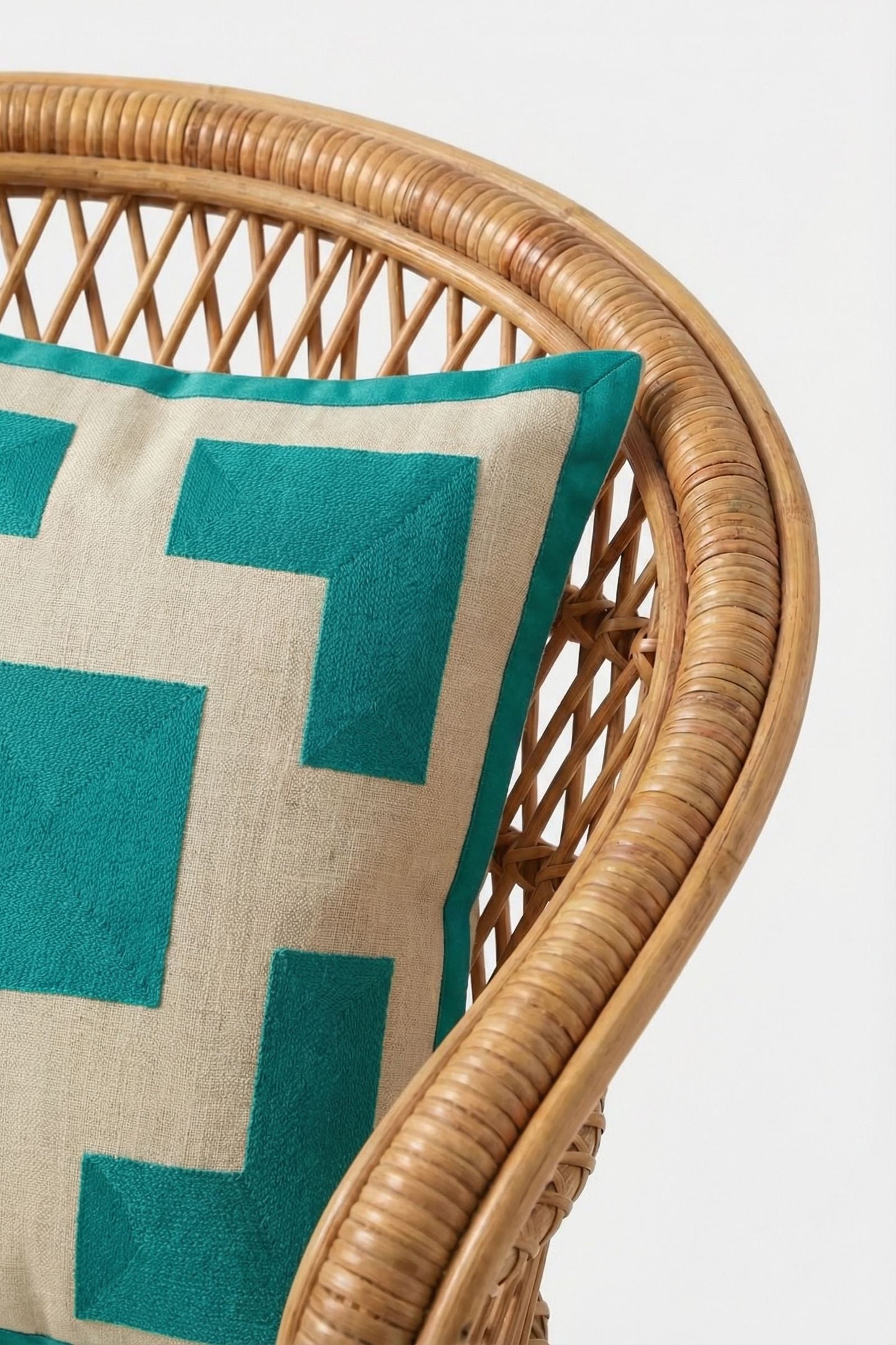 Trina Turk Palm Springs Block Embroidered Square Pillow