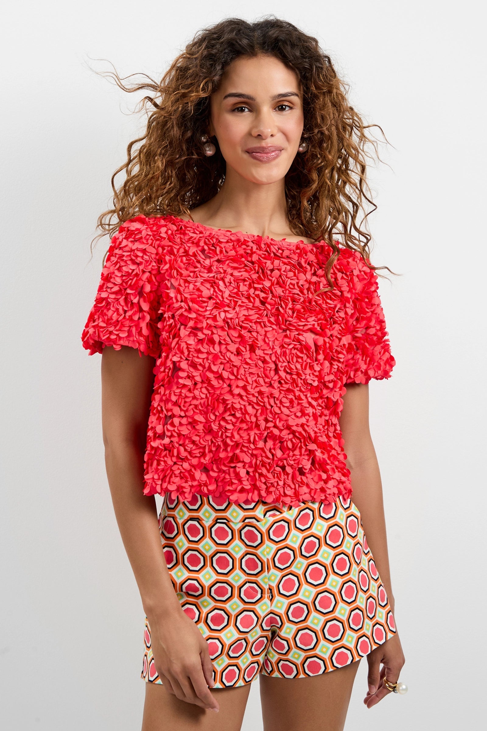 Trina Turk Verdi 3D Floral Top