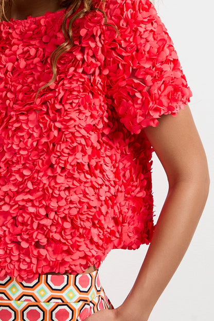 Trina Turk Verdi 3D Floral Top