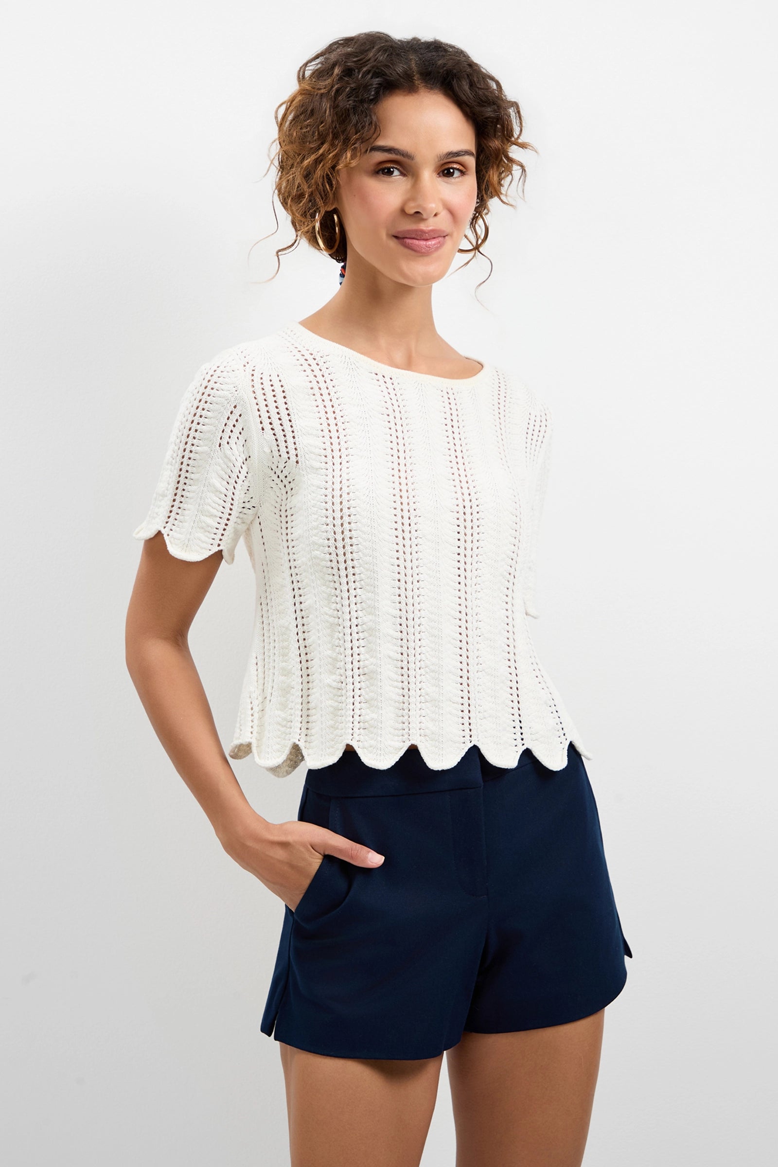 Trina Turk Playa Largo Wavy Knit Top