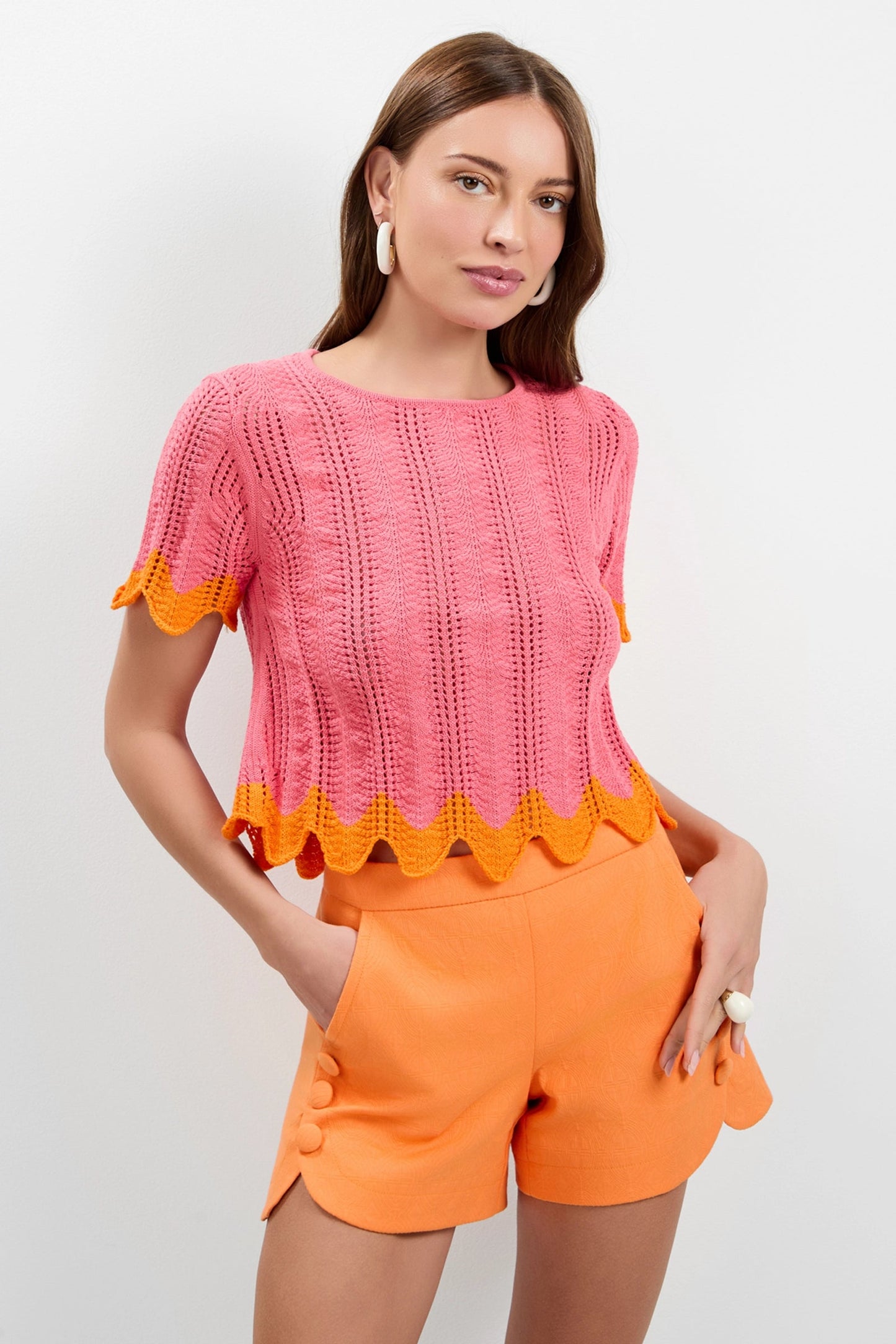 Trina Turk Playa Largo Wavy Knit Top