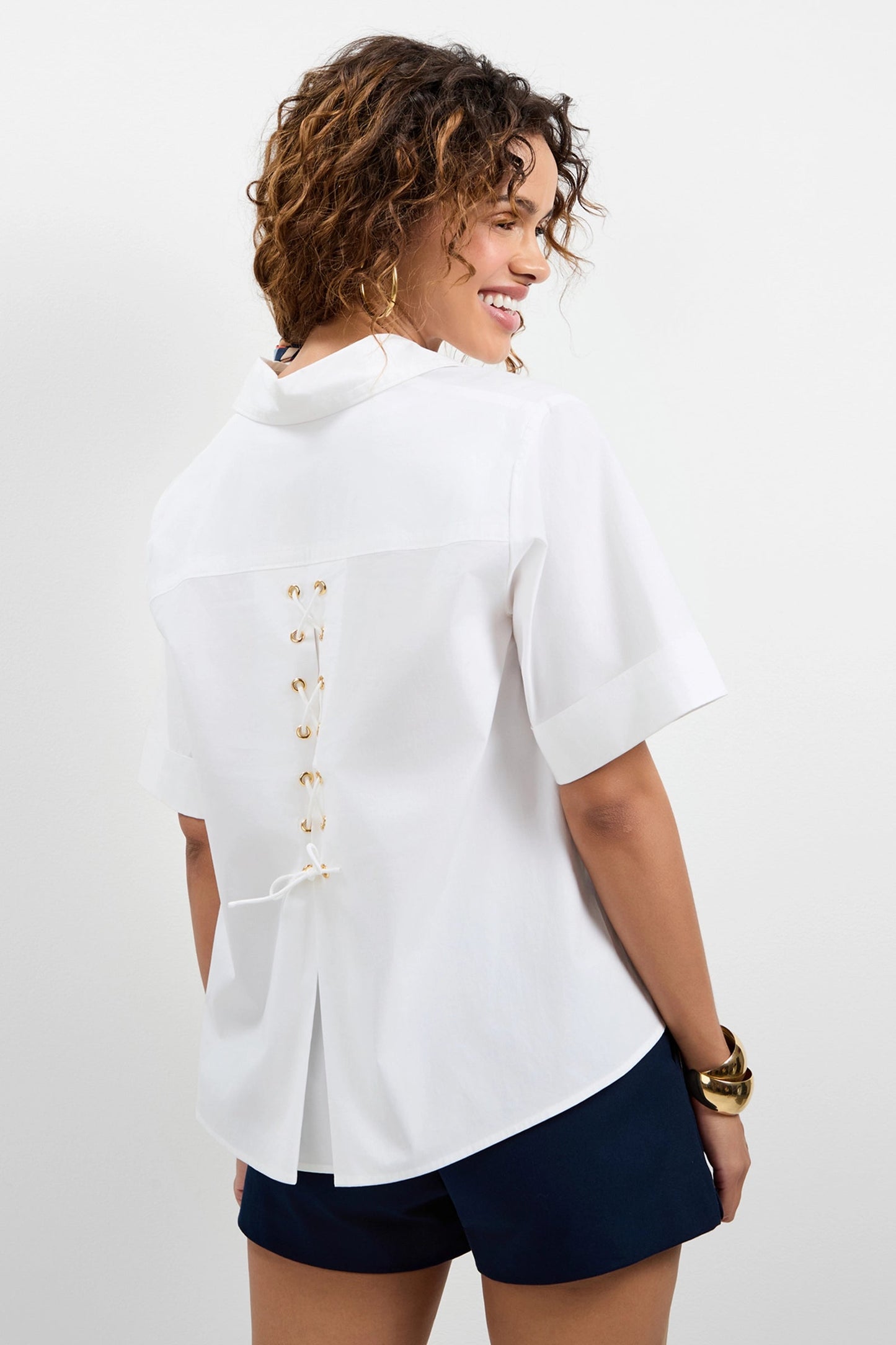 Trina Turk Triennale Lace-Up Back Top
