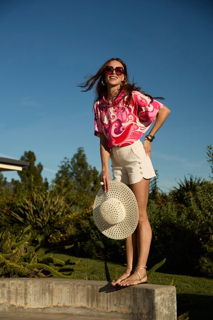 Trina Turk Honeysuckle Boatneck Top