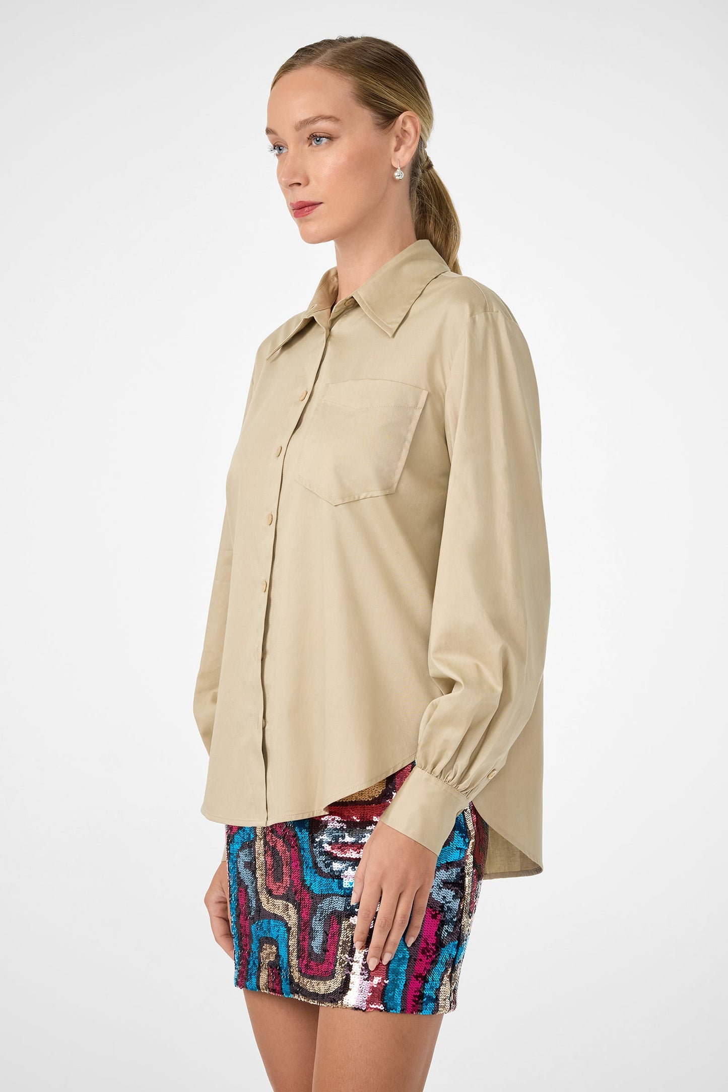 Trina Turk Burle Button-Back Shirt