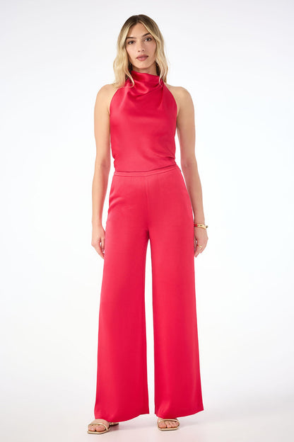 Trina Turk Tavia Wide-Leg Pant - Hammered Satin