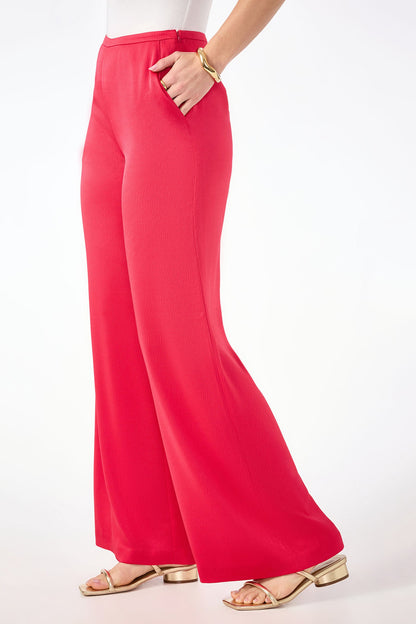 Trina Turk Tavia Wide-Leg Pant - Hammered Satin