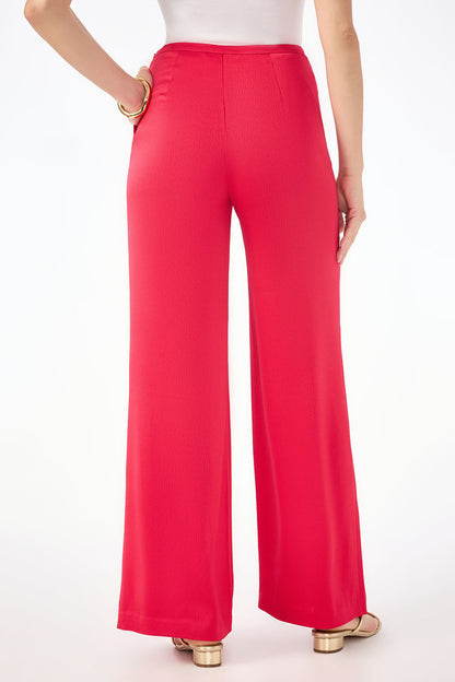 Trina Turk Tavia Wide-Leg Pant - Hammered Satin