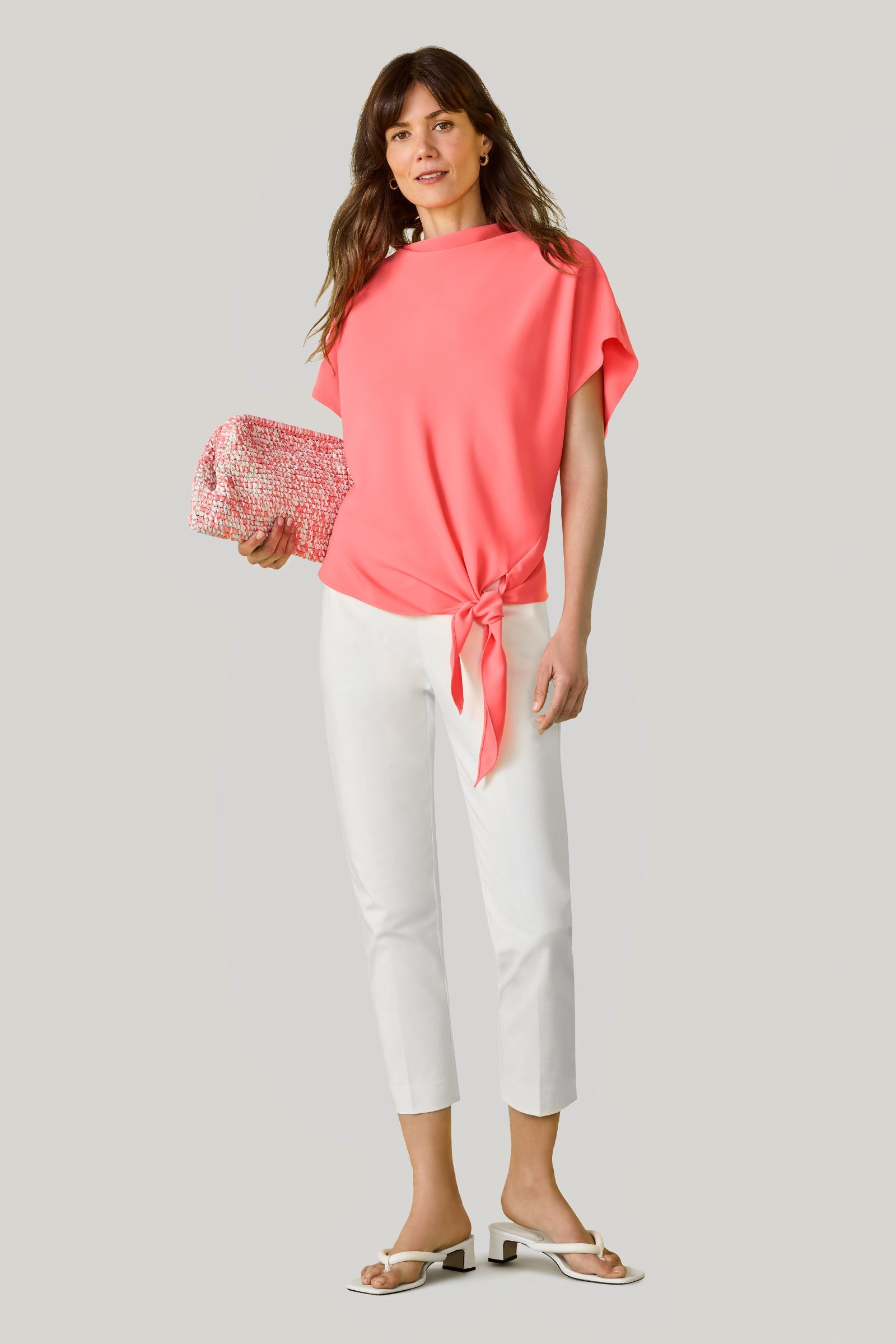 Trina Turk Tie Breaker Slim Crop Pant - Solid Suiting