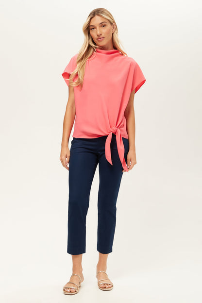 Trina Turk Tie Breaker Slim Crop Pant - Solid Suiting