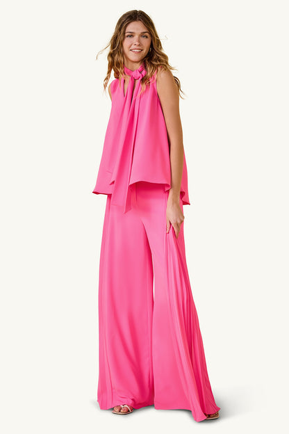 Trina Turk Frame Wide-Leg Pleated Pant - GS Georgette