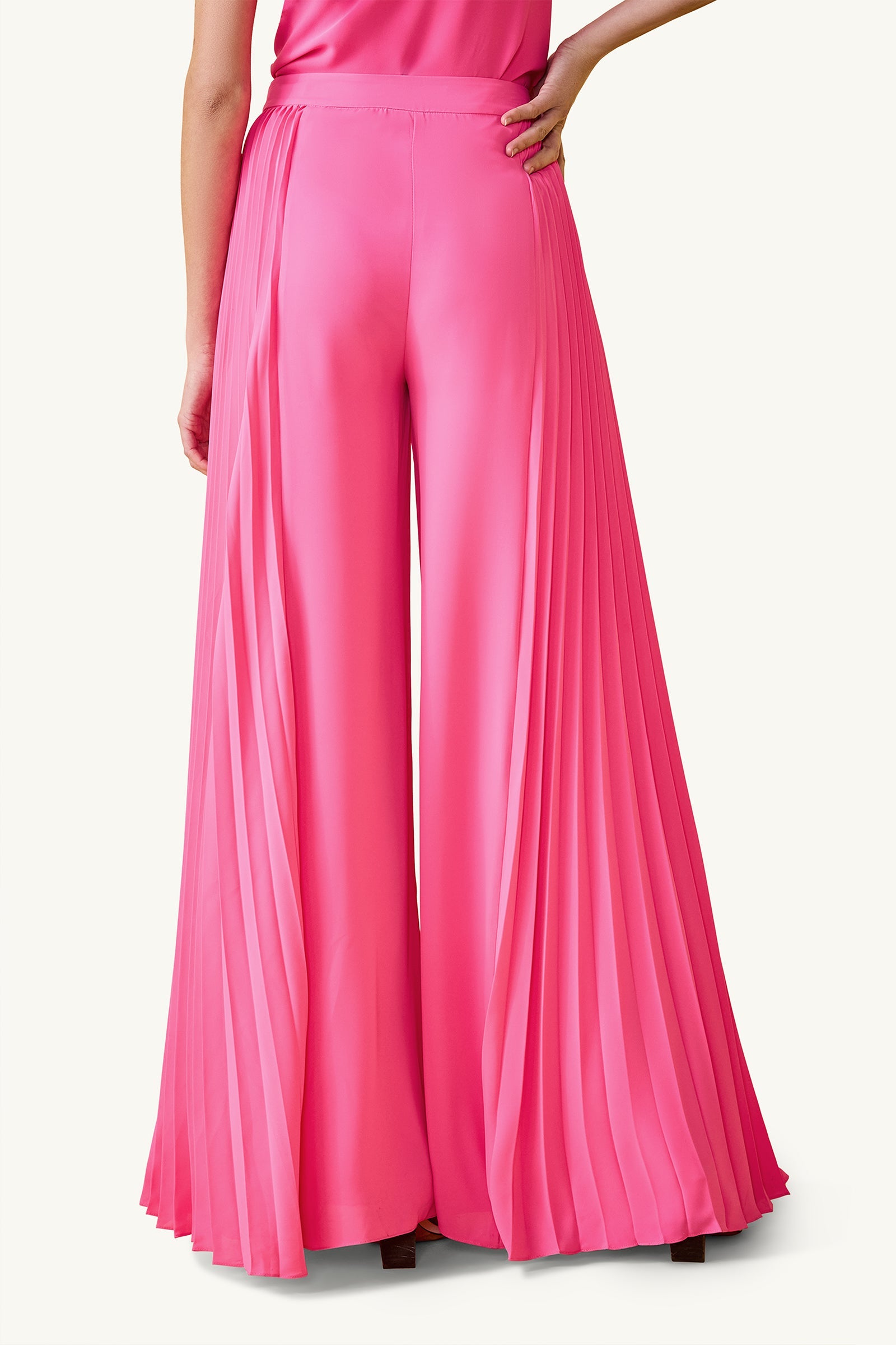 Trina Turk Frame Wide-Leg Pleated Pant - GS Georgette