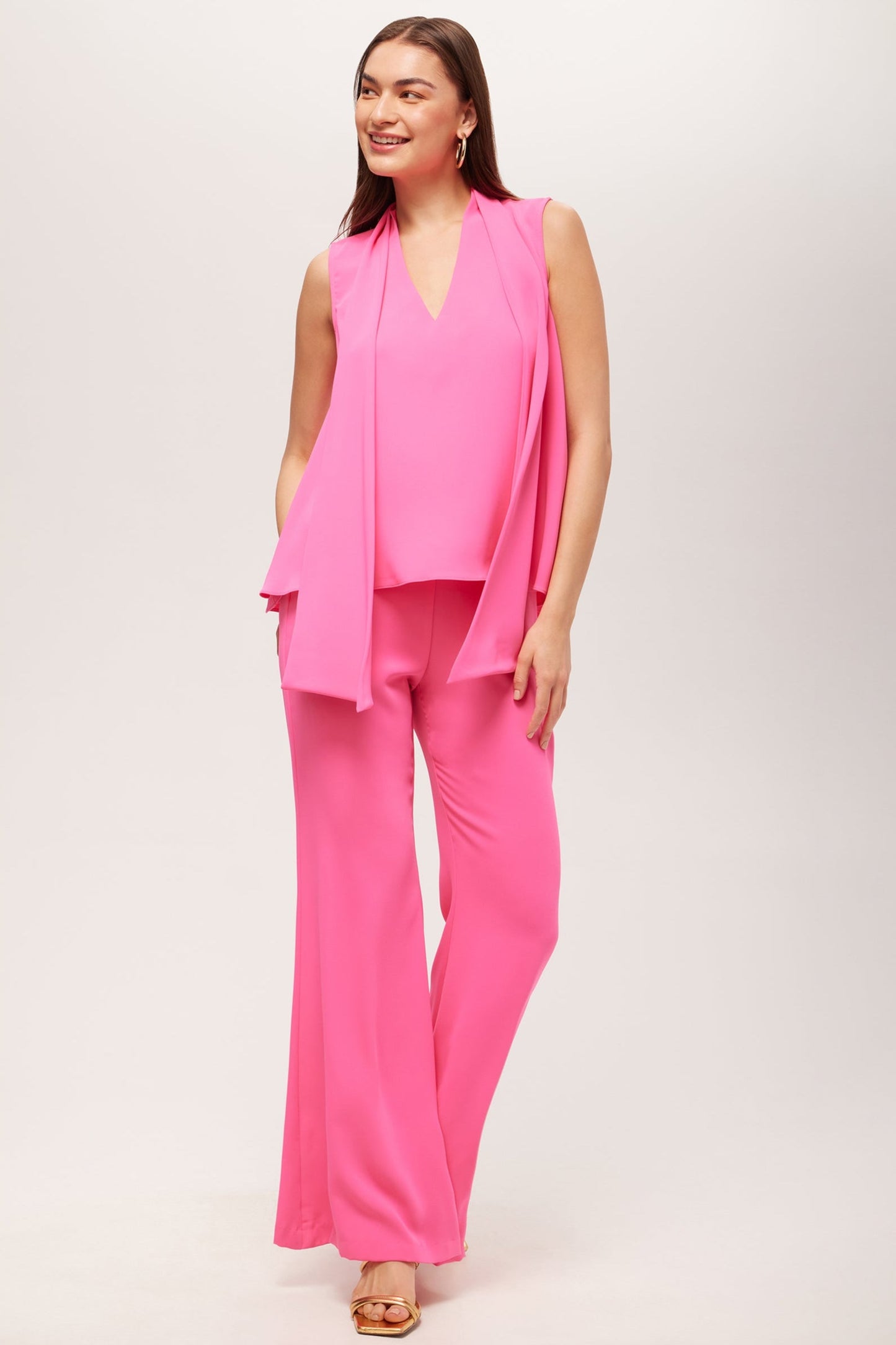 Trina Turk Drop Shot Flared Pant - Double Georgette