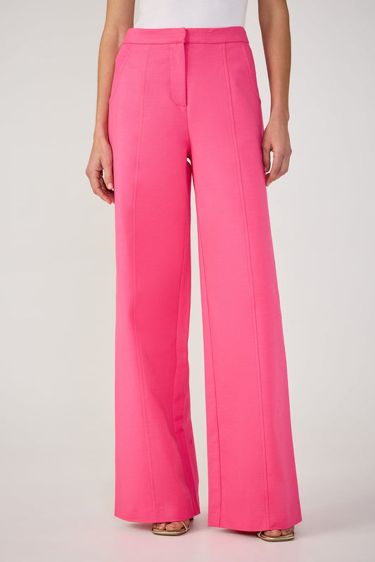 Trina Turk Half Court Wide-Leg Pant -Solid Suiting