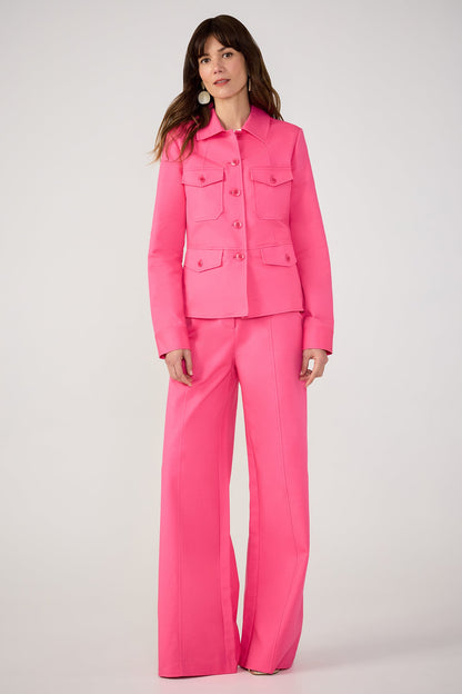 Trina Turk Half Court Wide-Leg Pant -Solid Suiting