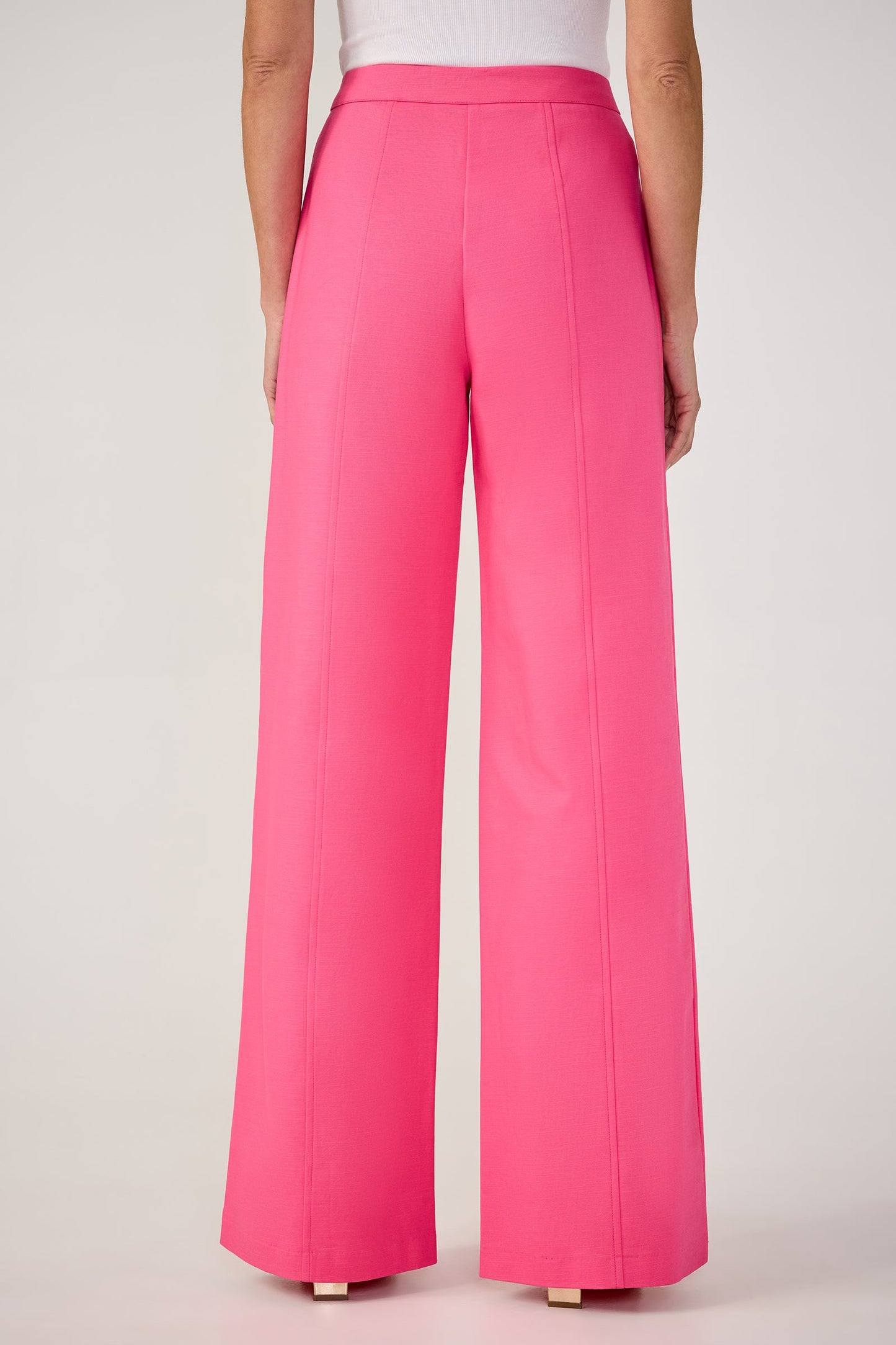 Trina Turk Half Court Wide-Leg Pant -Solid Suiting