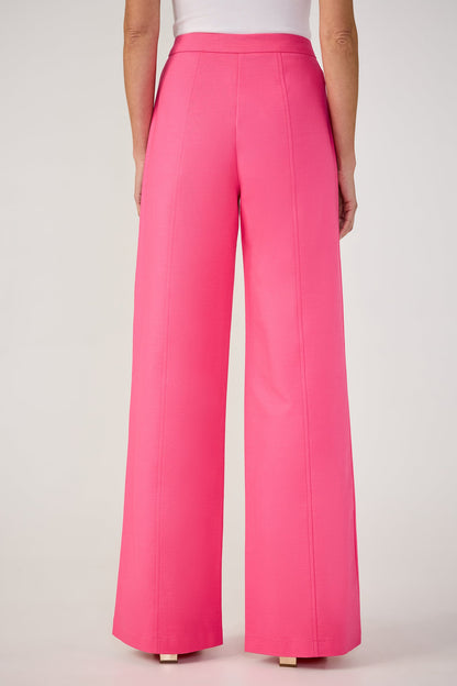 Trina Turk Half Court Wide-Leg Pant -Solid Suiting