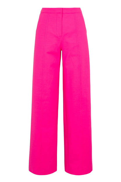 Trina Turk Half Court Wide-Leg Pant -Solid Suiting