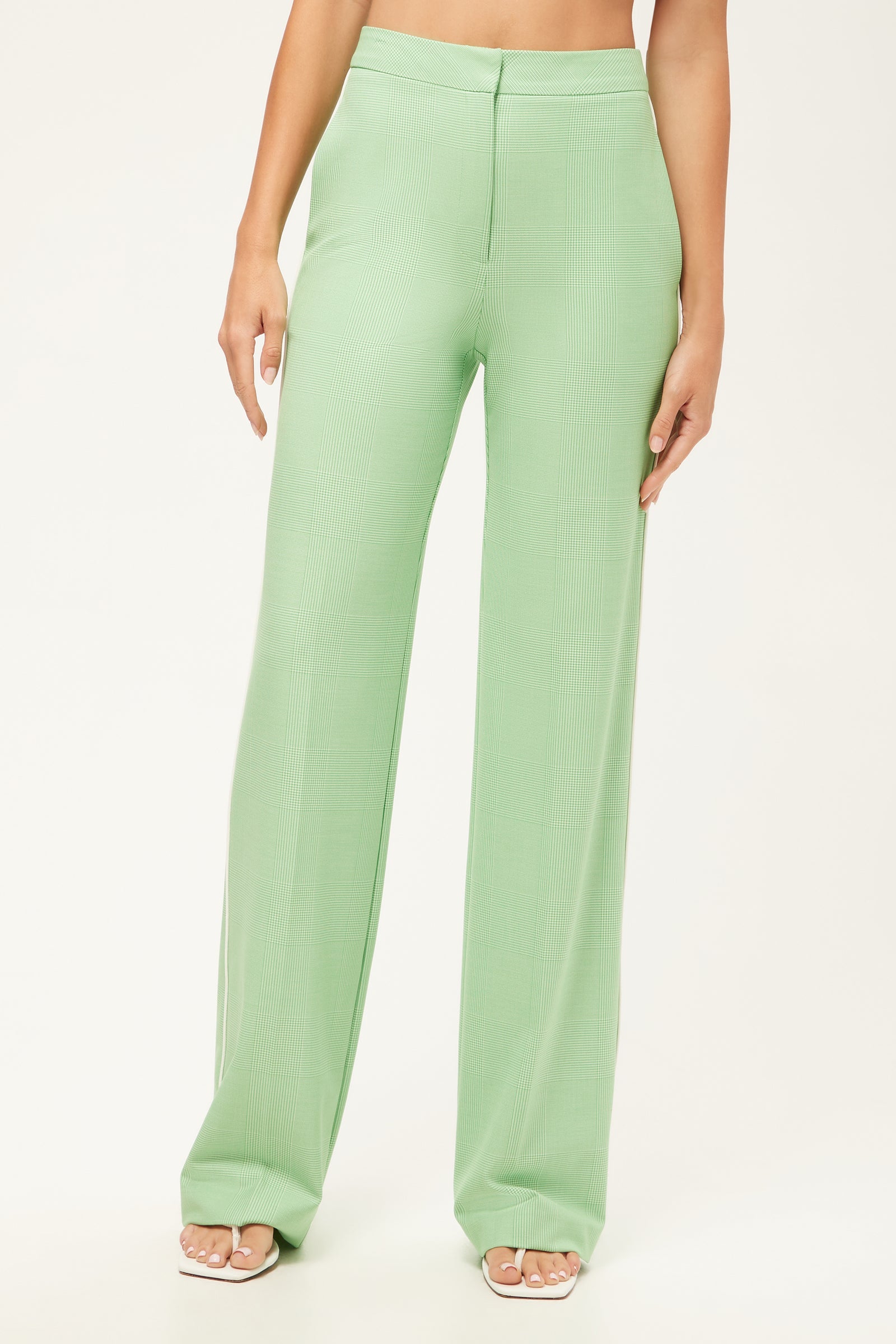 Trina Turk Bjorn Wide-Leg Pant - Game Time Glen Plaid