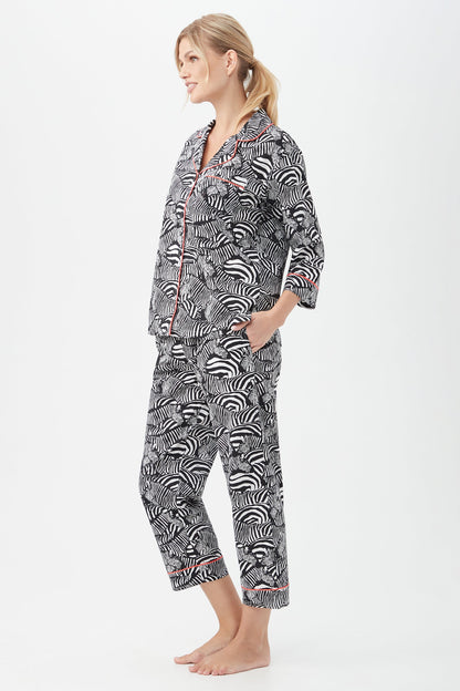 Trina Turk ZEBRA SAFARI 3/4 CROP PJ SET