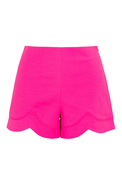 Trina Turk Centre Scallop-Hem Short - Solid Suiting