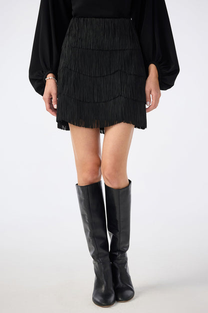 Trina Turk Chocolat Fringe Mini Skirt