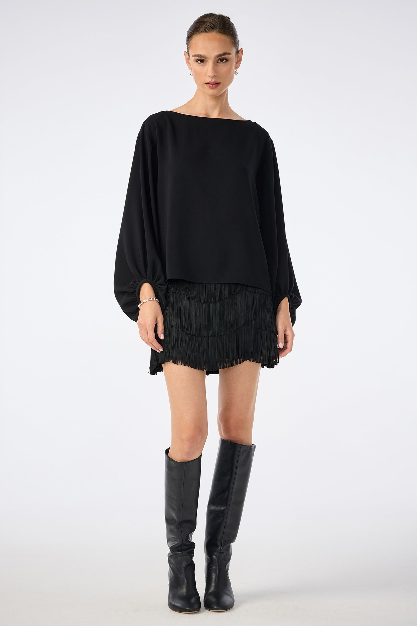 Trina Turk Chocolat Fringe Mini Skirt