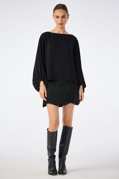 Trina Turk Chocolat Fringe Mini Skirt