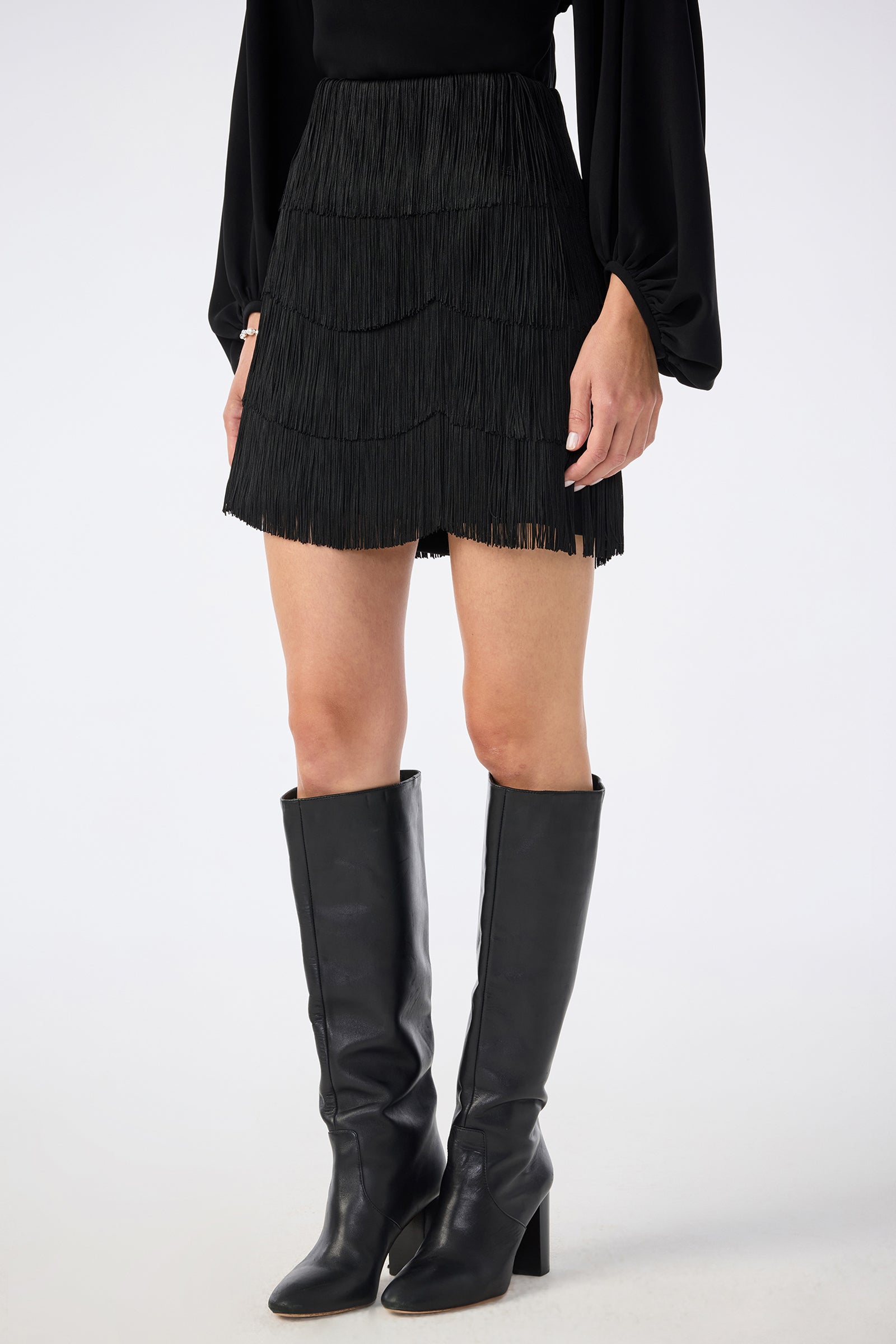 Trina Turk Chocolat Fringe Mini Skirt