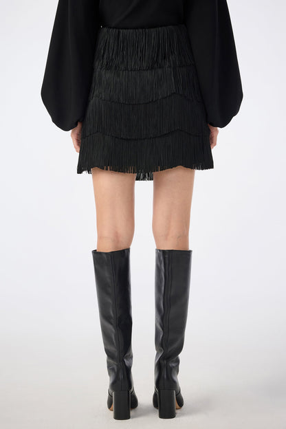 Trina Turk Chocolat Fringe Mini Skirt