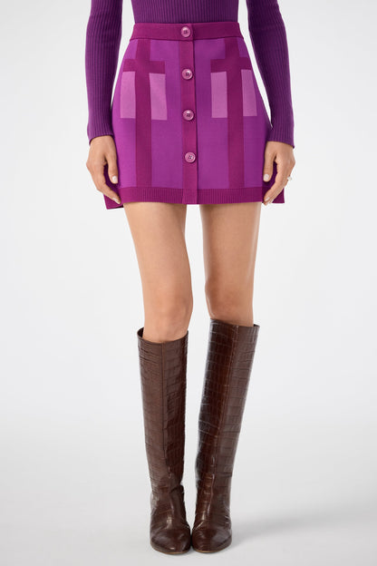 Trina Turk Artemis Trompe L'Oeil Knit Mini Skirt