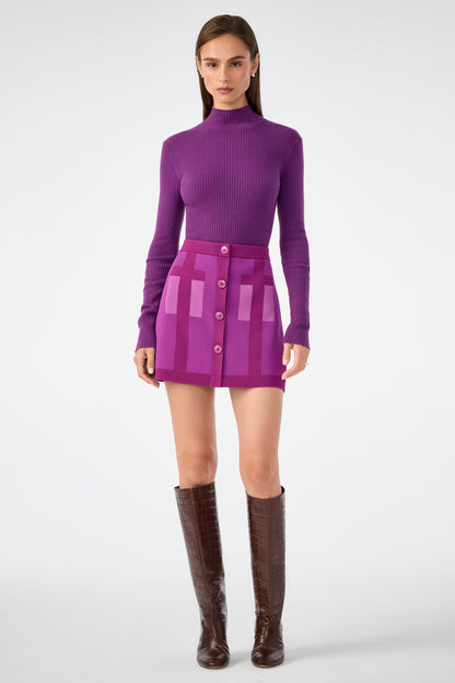 Trina Turk Artemis Trompe L'Oeil Knit Mini Skirt