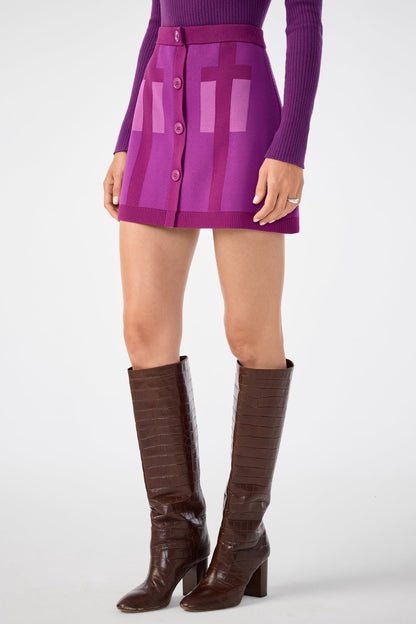 Trina Turk Artemis Trompe L'Oeil Knit Mini Skirt
