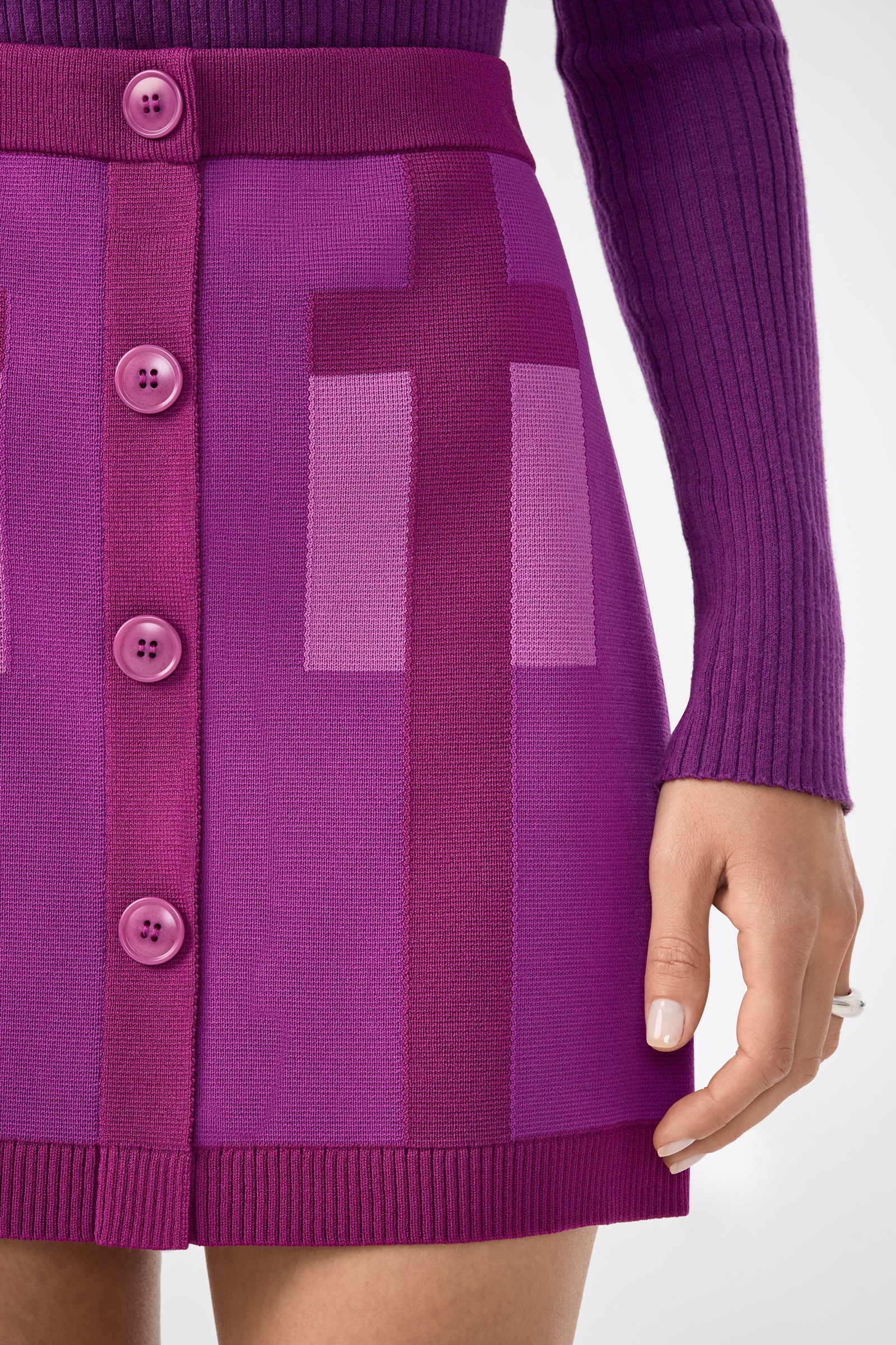 Trina Turk Artemis Trompe L'Oeil Knit Mini Skirt