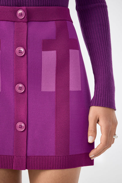 Trina Turk Artemis Trompe L'Oeil Knit Mini Skirt