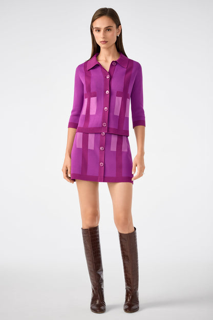 Trina Turk Artemis Trompe L'Oeil Knit Mini Skirt