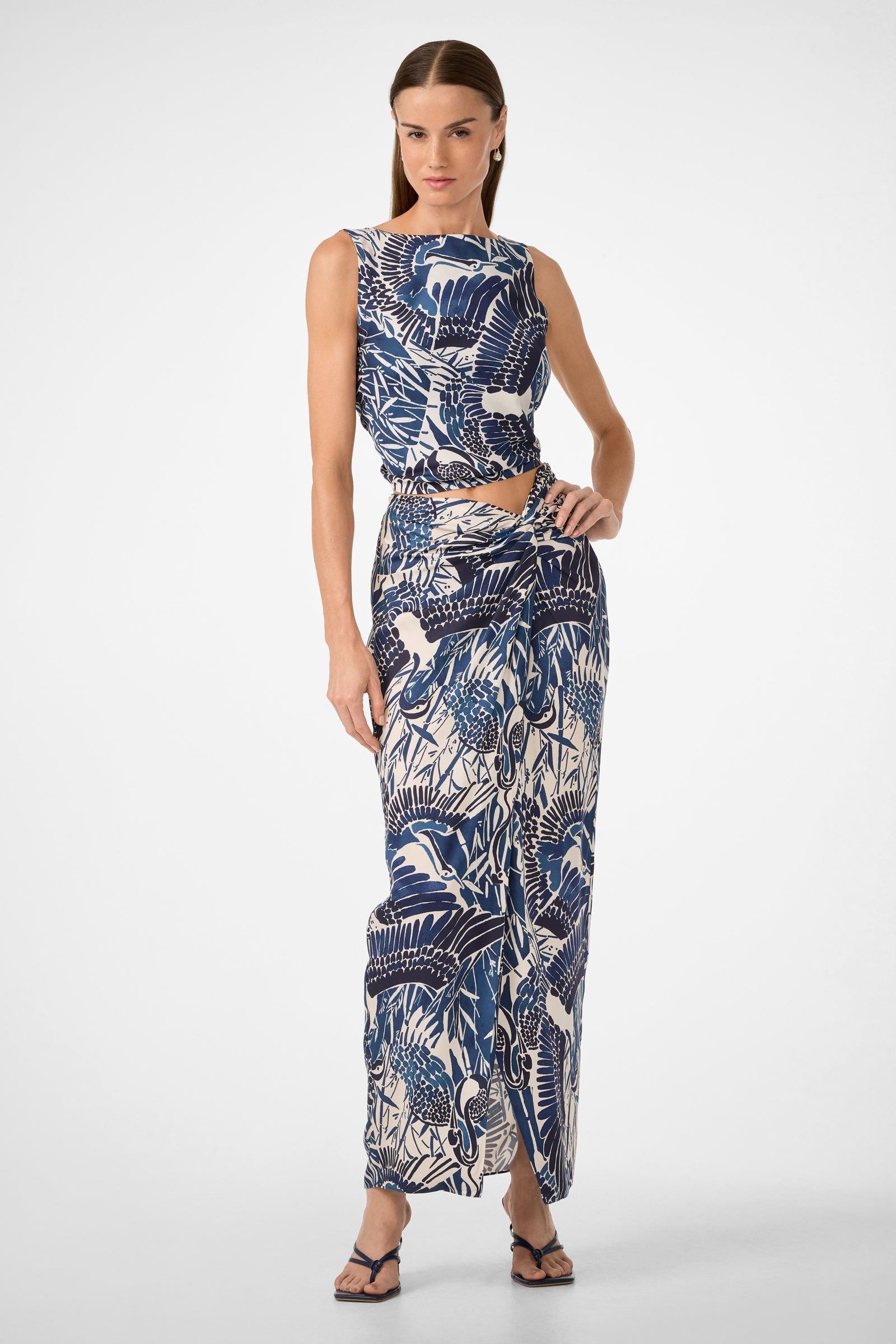 Trina Turk Alodia Tie-Front Maxi Skirt - Tsuru